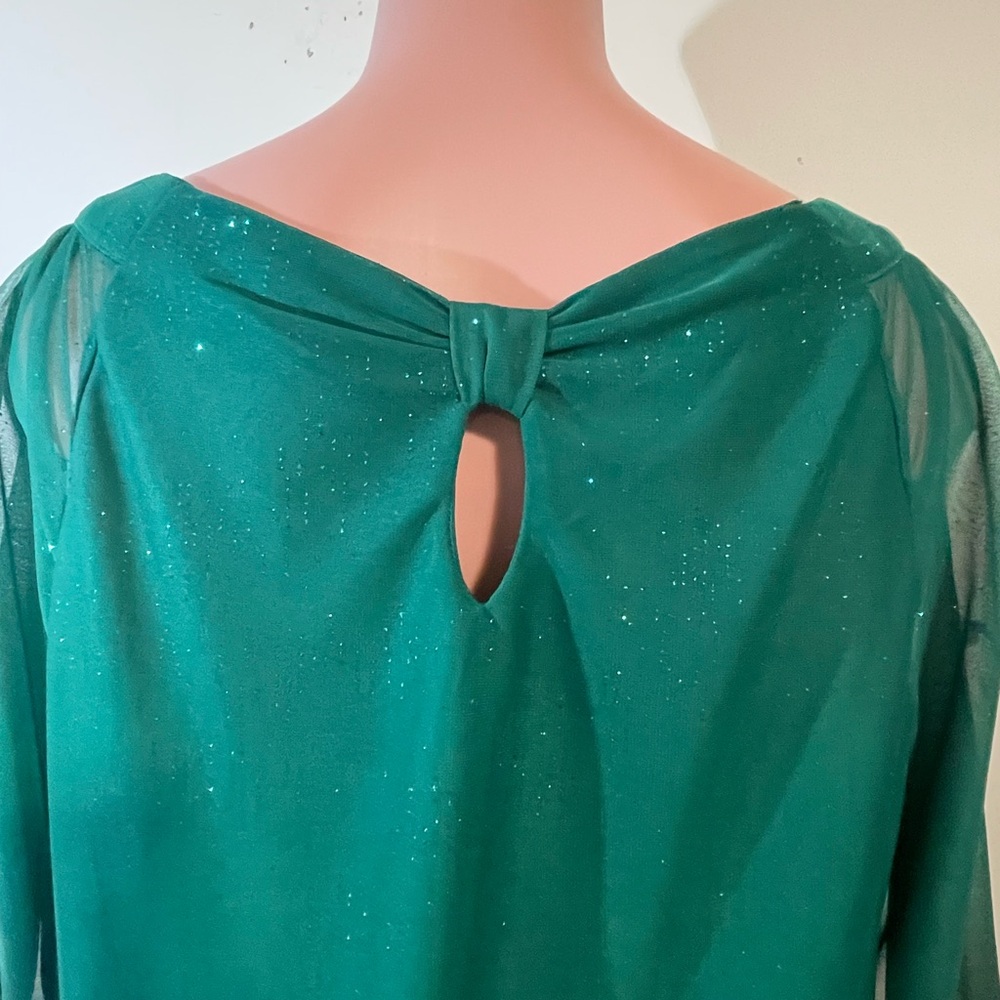 Sara Michelle Blouse Women’s Green Ombré Top‎ size X-Large - Picture 3 of 12